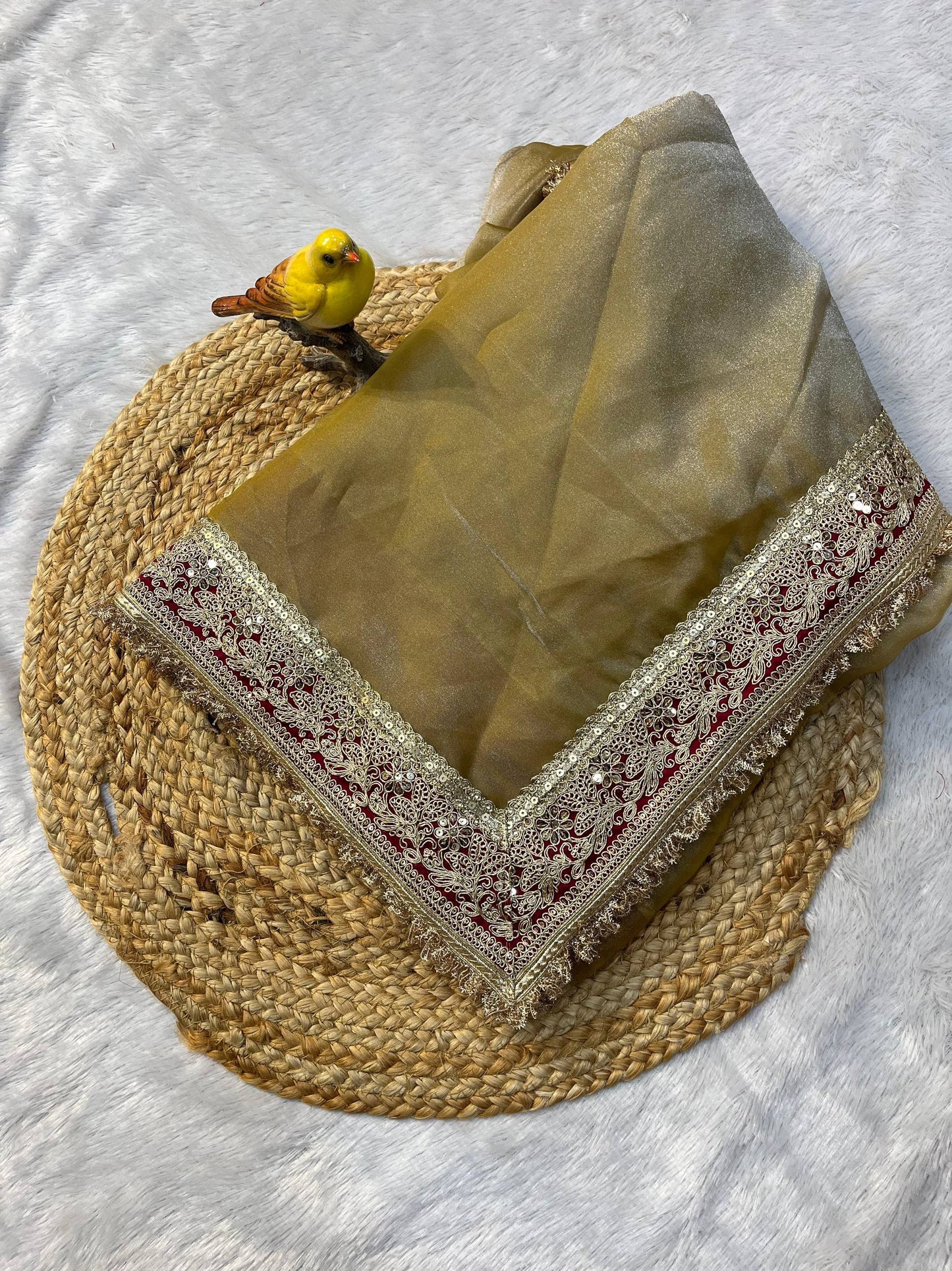 *Beautiful Designer Bandhej Beads Saree*
