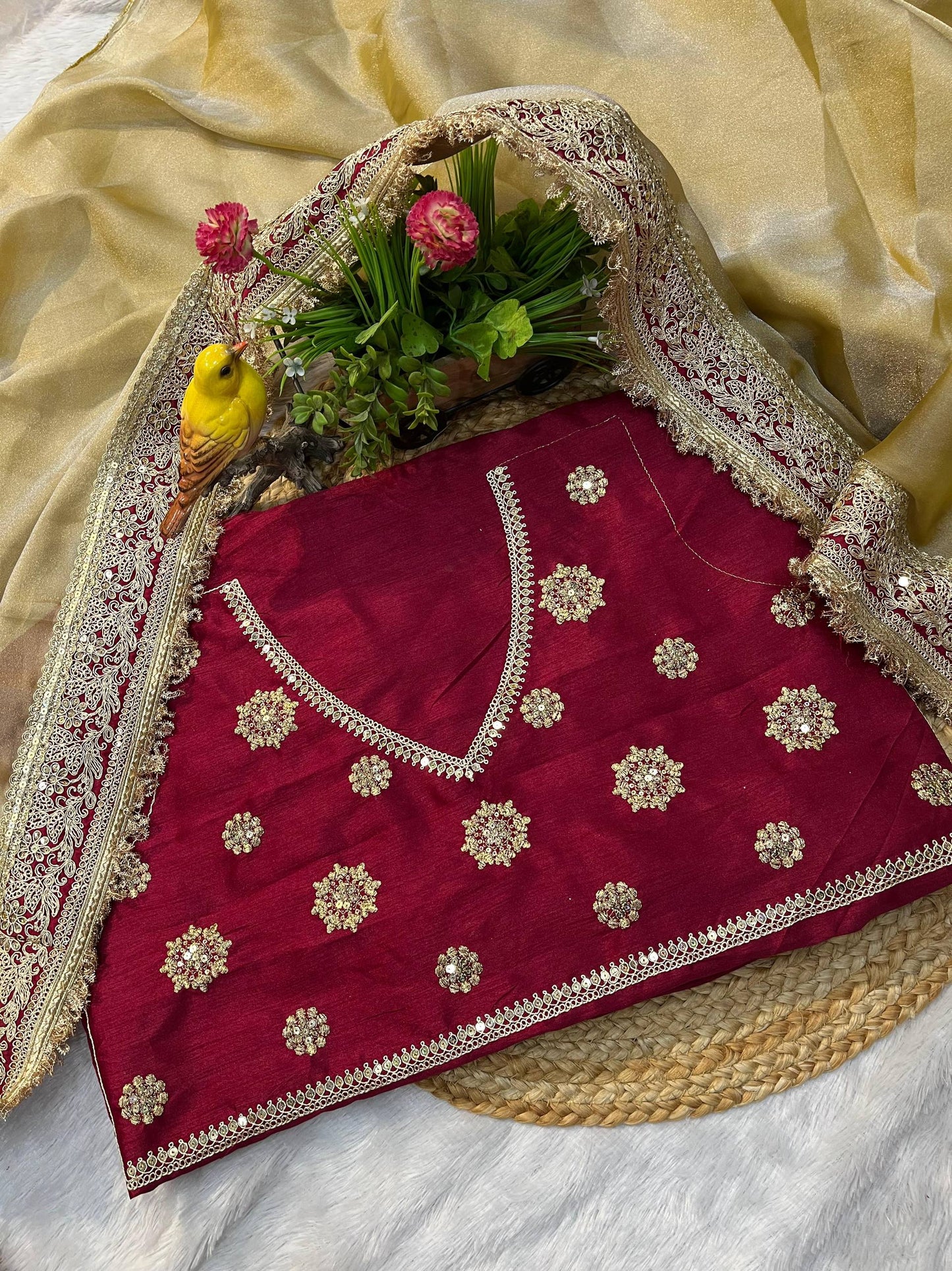 *Beautiful Designer Bandhej Beads Saree*