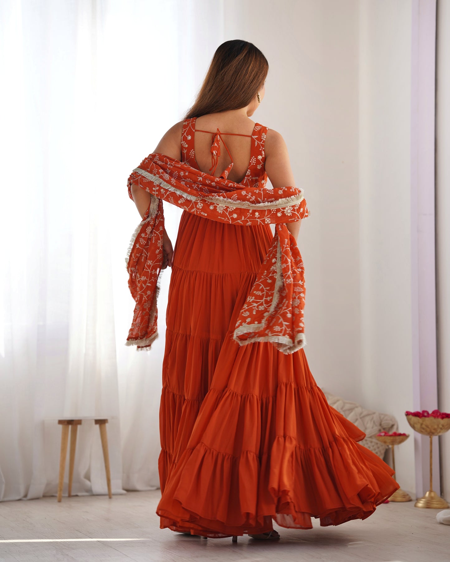 *PURE SOFT FOX GEORGETTE  FABRIC FULLY FLAIR ANARKALI,WITH DUPPTA SET,PENT READY TO WEAR*