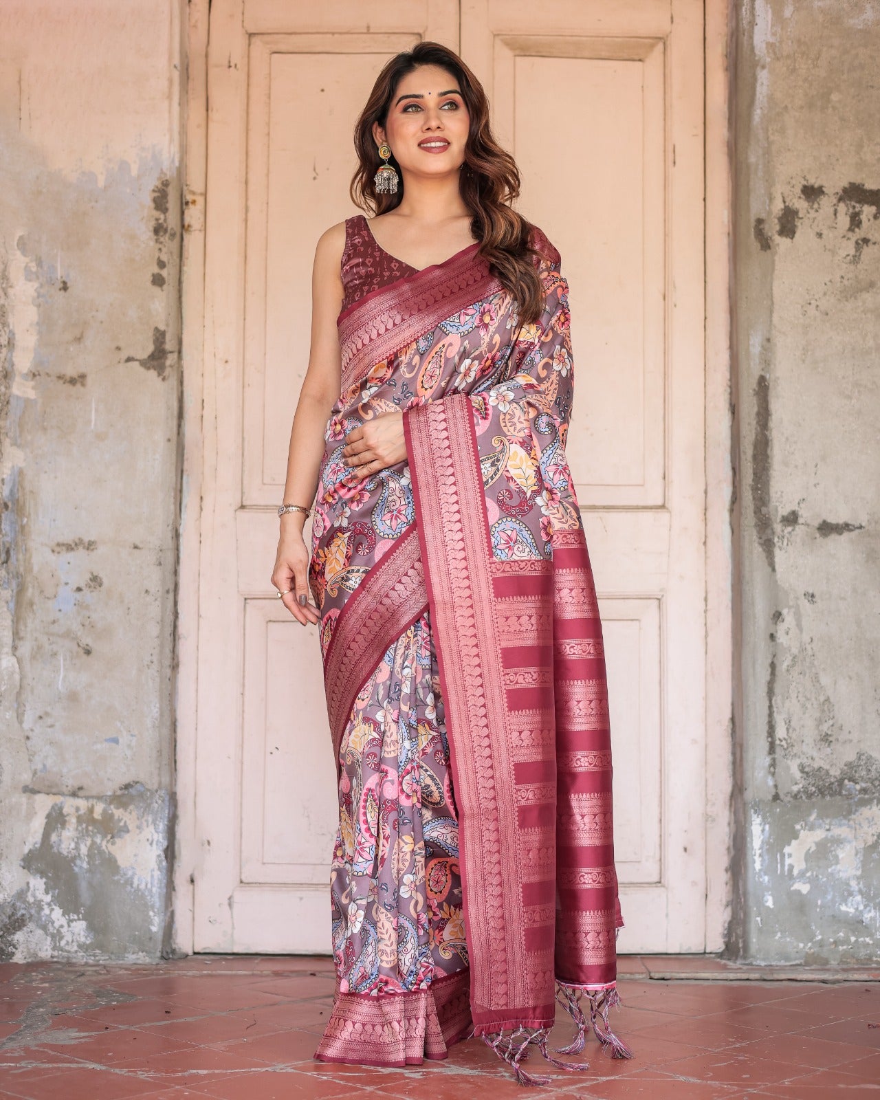 🌺 EXQUISITE BANARASI DIGITAL PRINTED SILK SAREE! 🌺