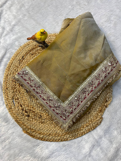 *Beautiful Designer Bandhej Beads Saree*