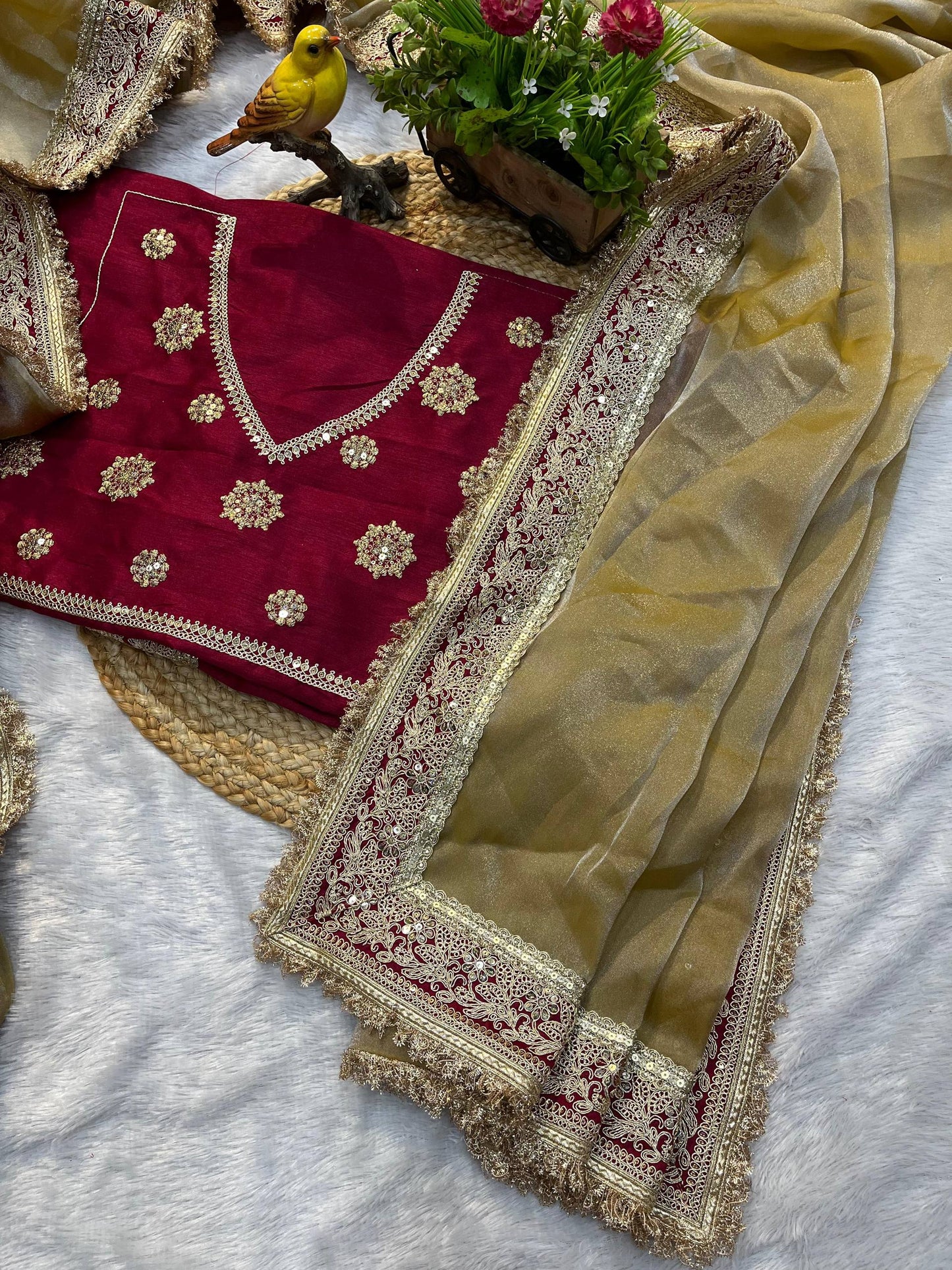 *Beautiful Designer Bandhej Beads Saree*