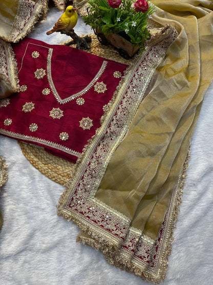 *Beautiful Designer Bandhej Beads Saree*