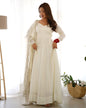 Pure Romansilk Chanderi Fully Flair Anarkali Set with Dupatta & Pant – Ready to Wear