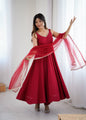 ✨ PREMIUM PURE ROMANSILK CHANDERI ANARKALI SET ✨