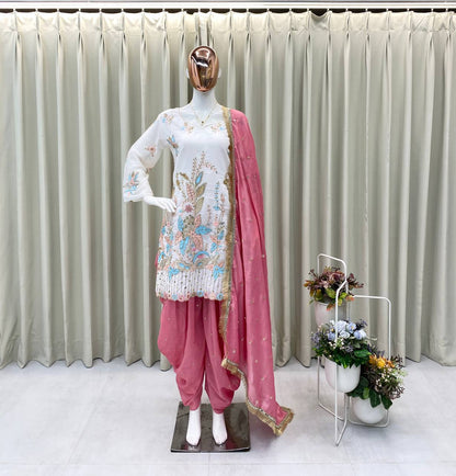 *DESIGNER WEAR EMBROIDERED TOP WITHSALWAAR PAIR💝