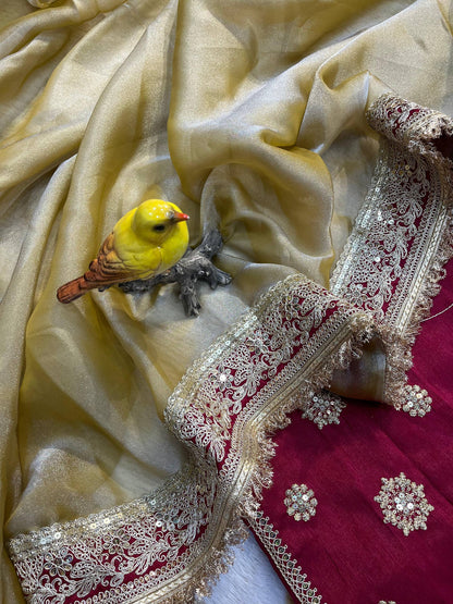 *Beautiful Designer Bandhej Beads Saree*