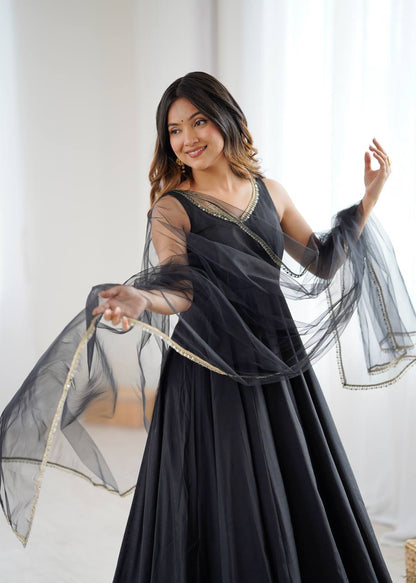 ✨ PREMIUM PURE ROMANSILK CHANDERI ANARKALI SET ✨