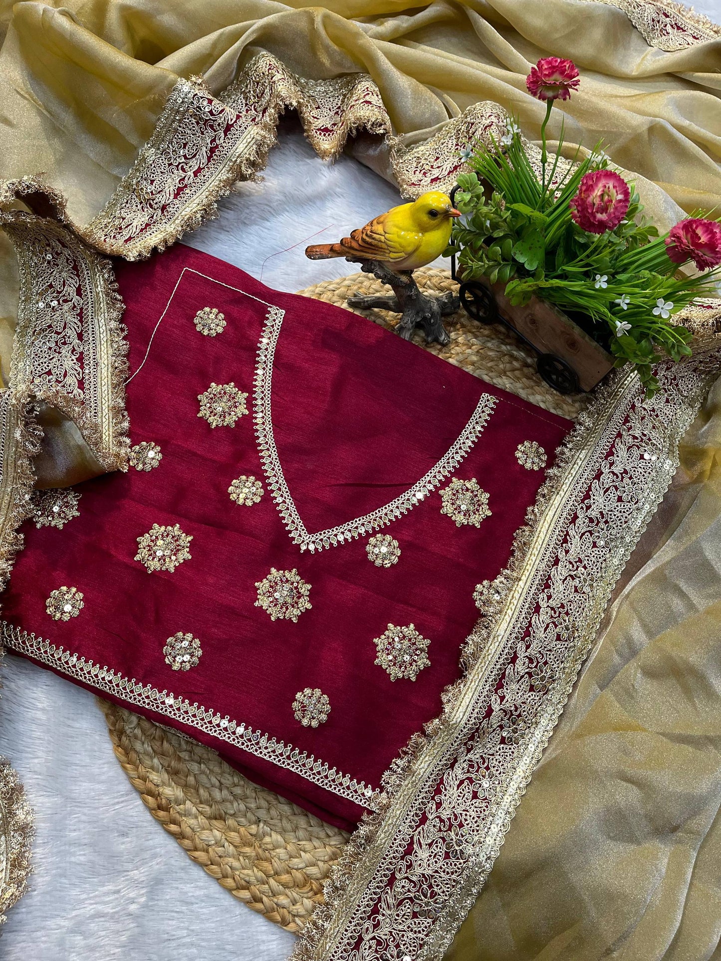 *Beautiful Designer Bandhej Beads Saree*