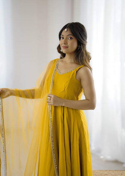 ✨ PREMIUM PURE ROMANSILK CHANDERI ANARKALI SET ✨